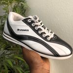 90s/2000s Y2K Retro Black White Vintage Brunswick bowling style shoes lace up sporty sneakers trainers Photo 0