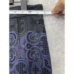 ALC Frank ALC Women's Pencil Skirt Blue Black Size 4 Striped Pointelle Cotton Silk Photo 9