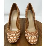 J. Crew Pumps Mona Dreamweaver Brown White Woven Leather Stiletto Heel Size 8 Photo 1