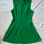 Topshop Pleated Sleeveless Solid Back Accent Zipper Dress in Green - Size 8 Photo 0