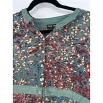 Little Journeys Chicago Womesn Artsy Tunic Top Button Front Medium Lightweight Green Photo 2