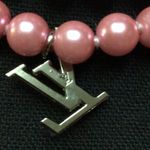 Authentic Stamped Charm on Unbranded Freshwater Pearl Necklace Pink Photo 3