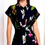 Saturday Club Navy Blue Tropical
Floral Shirt Dress L Size L Photo 6