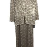 R & M Richards Gold Lace Formal Dress Jacket 2 Piece Set NWT Photo 0