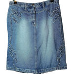 Faded Glory Y2K  Retro 3D Denim Skirt Size 8 | Western Rodeo Festival Concert Photo 0