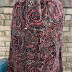 skirt velour paisley Aline maroon wine pink Red Size L Photo 0