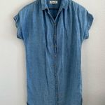 Madewell Central Linen Blend Chambray Button Front Shirt Dress XXS Photo 1