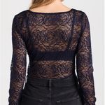 Free People In My Head Sheer Lace Bodysuit in Black NWOT size Small Photo 2