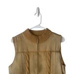 Designers Studio Vintage Size Small Western Leather Tan Cable Knit Vest Brown Photo 1