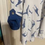 Peck & Peck  Giraffe Shirt Womens Size Large royal blue popover blouse stretch Photo 3