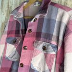 Maurice's Plaid Button Up Flannel Shirt POCKETS Jacket Pink Purple Size M Photo 6
