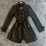 Chic et Jeune olive green trench coat with silver buttons Photo 0