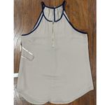 Naked Zebra Size L Womens Tank Top Blouse Shirt Beige Sleeveless Keyhole Layered Photo 1