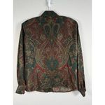 Carlisle Vintage  100% Silk Paisley Print Long Sleeve Button Blouse Womens Size 6 Photo 4