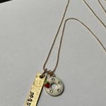 Gold Tone Chain Necklace With Donut Worry Charms Photo 8