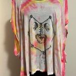 Handmade Style Stalker Pink and Yellow Grunge Skull Tee size 6 Photo 0