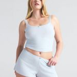 SKIMS Soft Lounge Lace Trim Ribbed Camisole Cami Shirt in Mineral Blue Photo 2