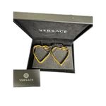 Versace  NWT Brass Medusa Heart Hoop Earrings in Original Box Photo 3