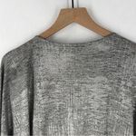 JM Collection Metallic Silver Stretch Knit V-Neck Rhinestone Zipper Tunic XL Photo 12