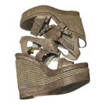 Arena Belenciaga Paris Gray Leather Sandal Woven Design Wedge Sandal EU 40/US 9 Photo 7