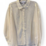 House of Harlow 1960 Sheer Shimmer Button Down Blouse Women’s M Gold Party Photo 0