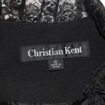 vintage 90s black frilly lace trim single button minimalist boxy blazer jacket Size M Photo 6