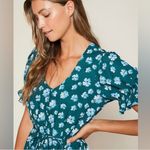 Outerknown  Kira Maxi Dress Blue Green Riviera Esalen Bloom Size M Photo 1