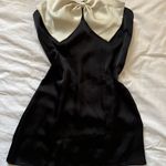 Princess Polly Black Mini Dress With White Bow Photo 0