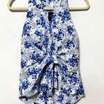 Kaari Blue KAARI inked floral sleeveless buttondown La dolce vida top Photo 1