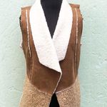 Chico's Faux Suede/Faux Sherpa Open Front Vest 0 XS Photo 0