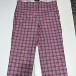 J.Crew Cameron pink plaid women’s size 4 crop pants trousers Photo 1