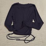 ZARA  Black Long Sleeve Side Tie Tee Photo 1