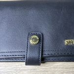 Steve Madden Wallet Black Soft Leather Gold Accents Card Holder Snap Closure Photo 2