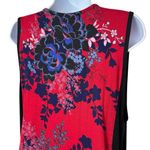 Parsley & Sage Maxi Tunic Vest Jersey Knit w/ Pockets Boho Artsy Flower Child 1X Red Photo 6