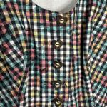 Vtg Alphorn Dress Womens 40 Multicolor Gingham Plaid Sleeveless Germany 90s Size M Photo 2