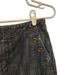 Level 99 Dark Wash Denim Back Slit Knee Length Straight Pencil Skirt Size 28 Black Photo 2