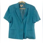 Talbots Irish Linen Turquoise Lined Pantsuit Size 16 Photo 0