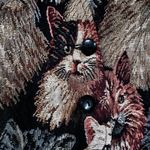 Vintage 80s/90s Vest with Cats and one cat has an eyepatch! Size Medium Facet Green Photo 1