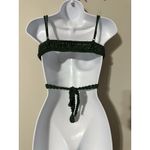 Handmade She Made Me Cotton Crochet Halter Wrap Top Green Boho Bikini Sz M/L Size M Photo 4