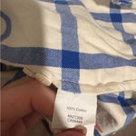 J.Crew 💜 100 Percent Cotton Blue and White Plaid Women's Button Down Shirt Photo 4