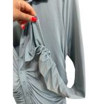 House Of CB  Deana powder blue jersey asymmetric‎ mini shirt dress size Medium Photo 3