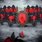 Black/Red Lace Necklace Collar‎ Choker Retro Style Cosplay Fashion Jewelry Black Photo 0