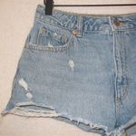 Garage Denim Light Wash High Rise Mini Cheeky Festival Shorts size 5/27 Photo 1