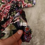 Victoria's Secret Vintage Black Floral Short Sleeve Button Up Shirt size Medium Photo 6