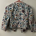 Elevenses Anthropologie  Color Block Floral Cropped Open Front Jacket 0 Dopamine Photo 3