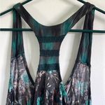 Free People  Racerback Top / Tunic Black and Green with Lace Photo 4