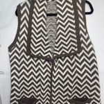 Chico's Chevron Nadja Taupe & White Sweater Vest by Chico’s Size 2 (US 12/L) Photo 0