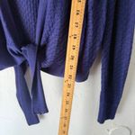 Title Nine  Purple Knit Tie Front Cardigan Sweater L Outdoor Washable Wool Photo 7