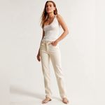 Abercrombie & Fitch Mid Rise 90s Straight Jean Bone Womens SIZE 14 SHORT Photo 3