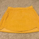 PacSun Yellow suede scallop mini skirt never worn  Photo 1